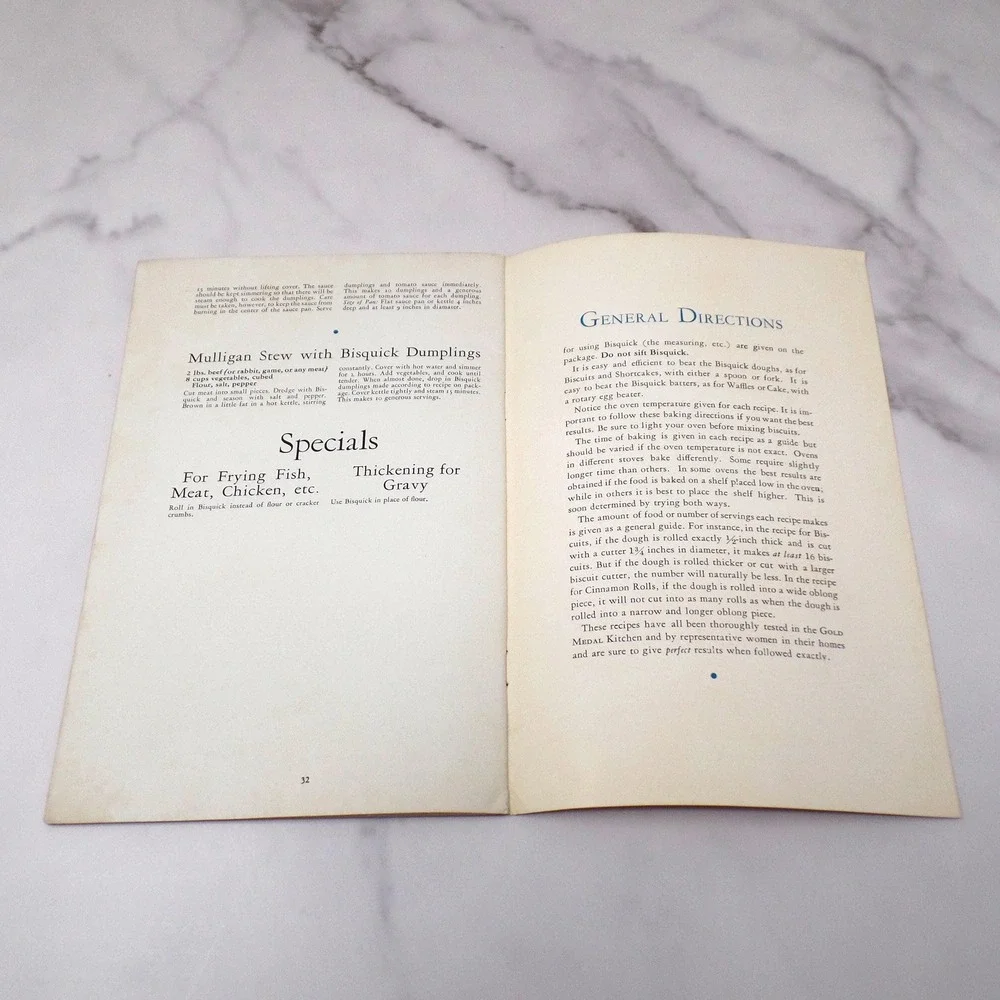 Vintage Betty Crocker's 101 Delicious Bisquick Creations Booklet (1933)